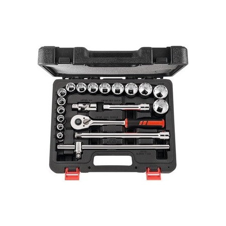 Holex 1/2 inch Drive Socket Set, 12 pt, 20 Pieces 630049 20